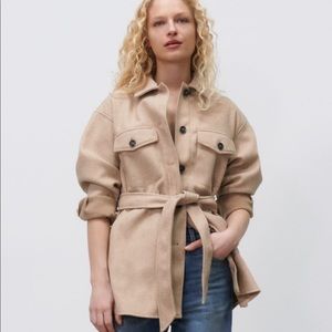 ZARA - Belted Jacket Flannel Overshirt - size small